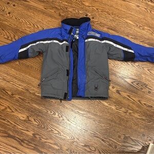 Boys size 10 Spyder Ski Jacket - Two-Tone Blue and Gray Jacket